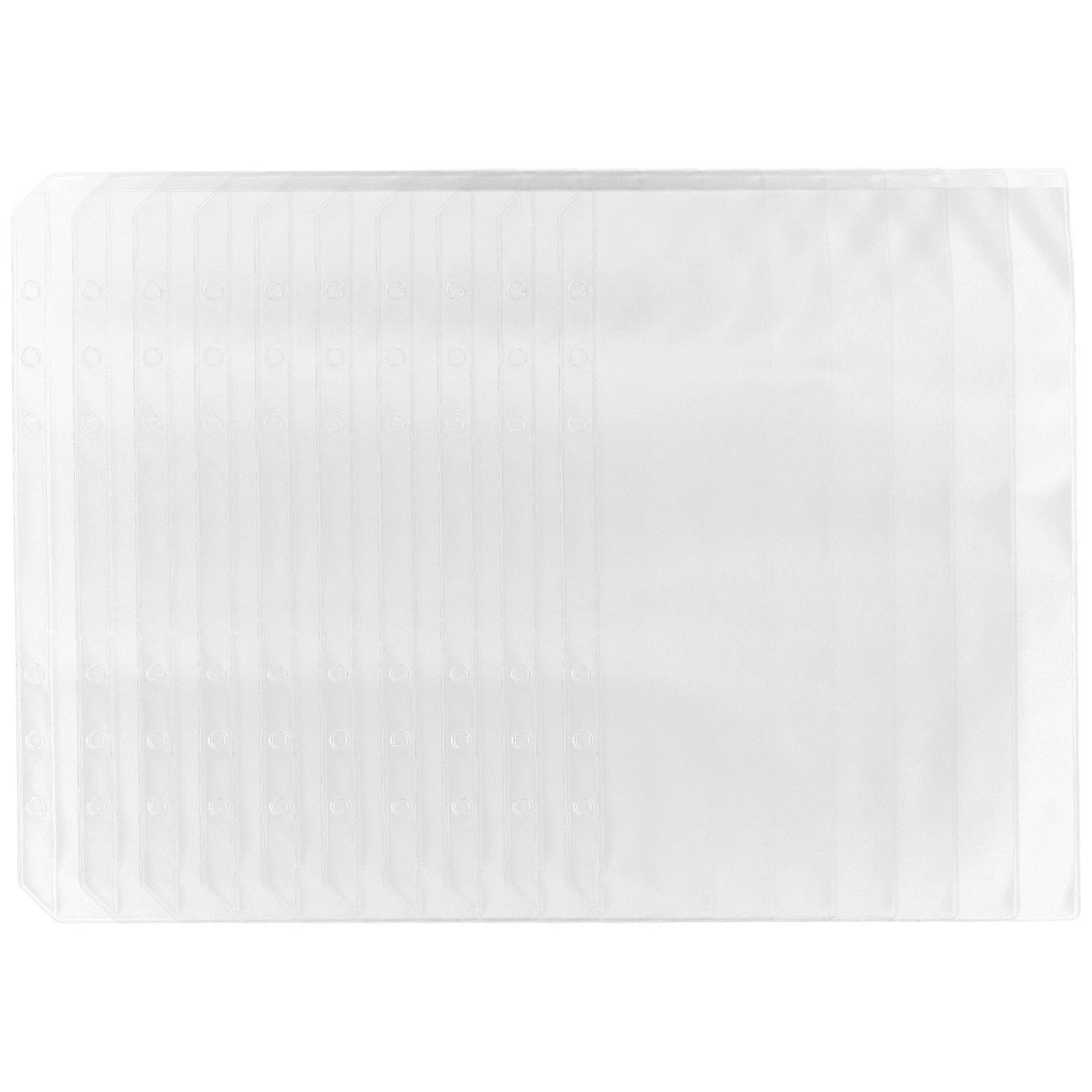 Transparent File Bags for Storage Use 20Pcs 6-Hole Loose Leaf Binder Pockets