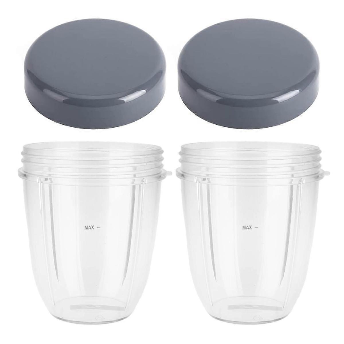 2 Pack Replacement for 18oz Cup with Flat Lid ,for 600W 900W Blender Juicer