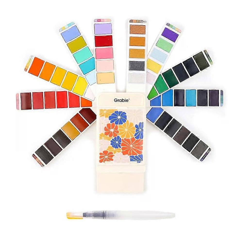 Foldable Watercolor 56 Set Professional Grade Vibrant Colors Portable Palette For Artists Beginners