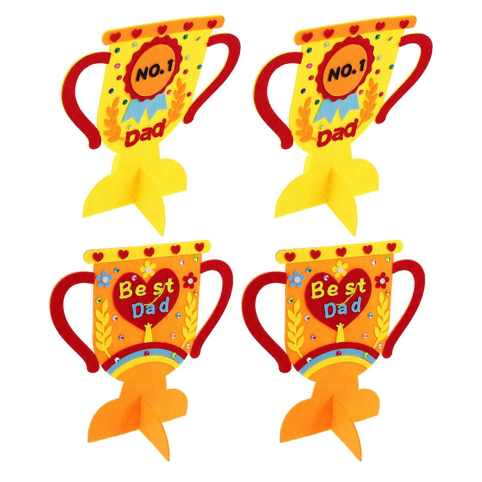 Happy Father's Day Trophy Craft Kit for Kids DIY 8Pcs Handmade Fun