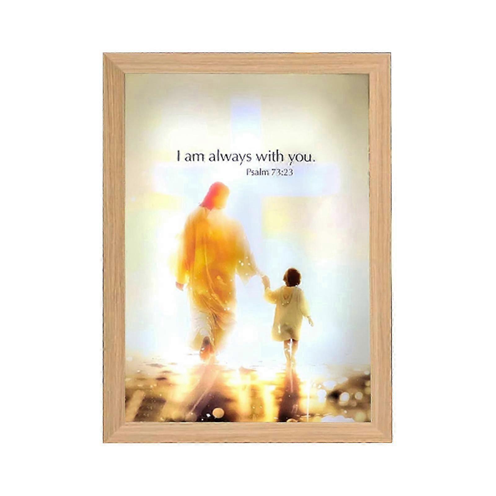 Illuminated Jesus Lamp 4d LED-Christ Frame Light Illuminated Jesus Picture Christian Decorative Present