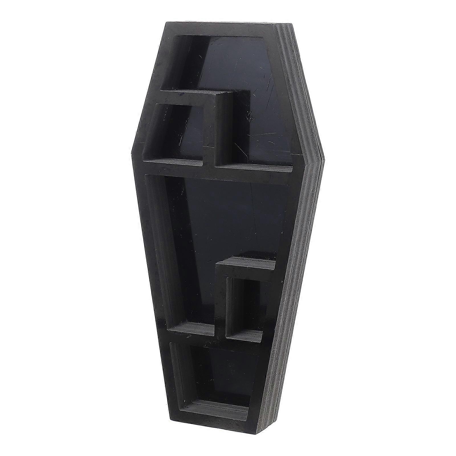 Black Coffin Rack Decorative Coffin Organizer for Horror 4Pcs Set