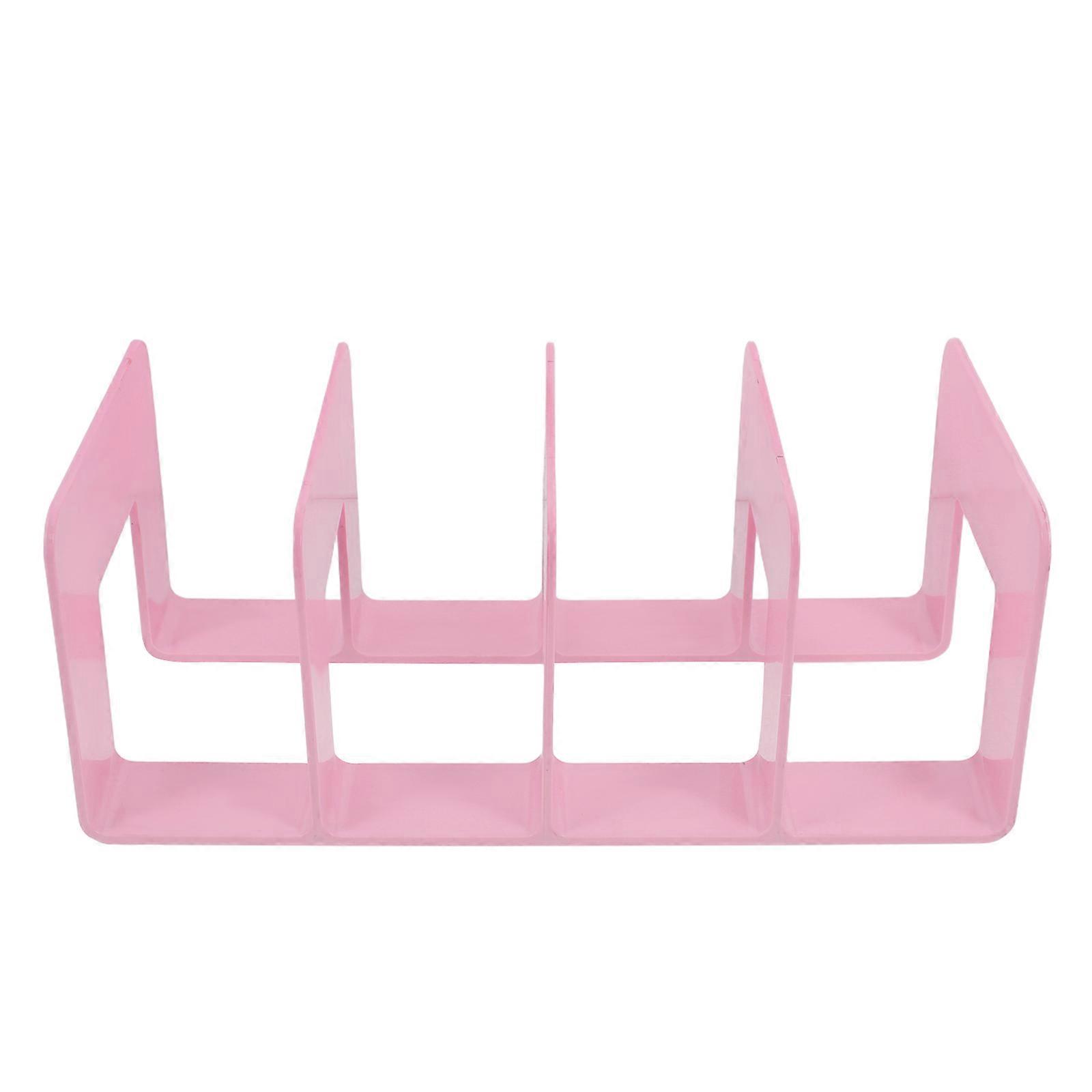 Book Storage Rack Plastic Bookends for Shelves with 4Pcs Holders