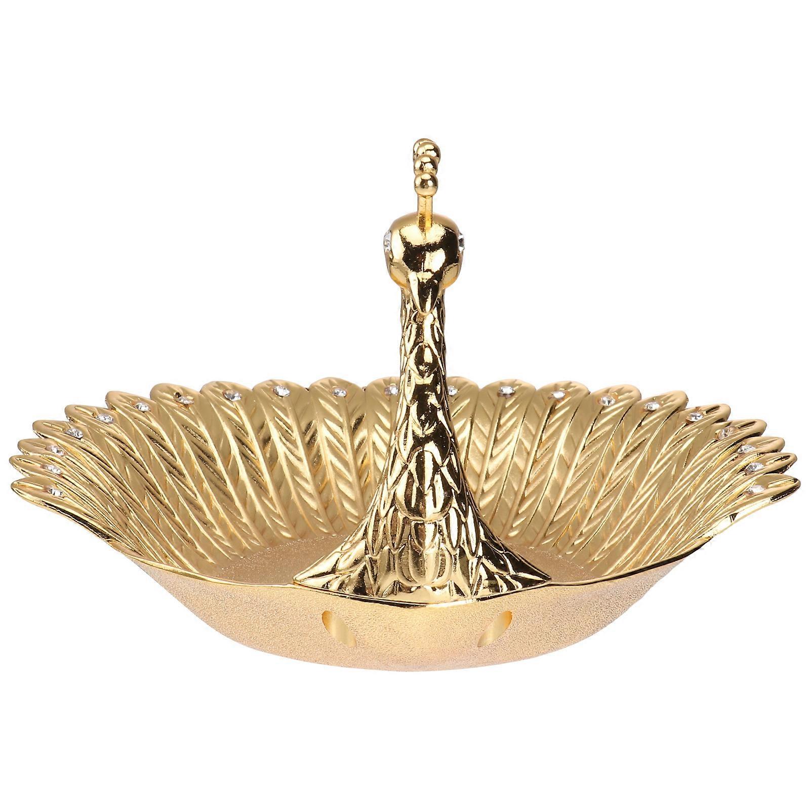 Rectangular Snack Plate Ideal For Kitchen Home Desktop Golden Fruit Tray Storage 4Pcs