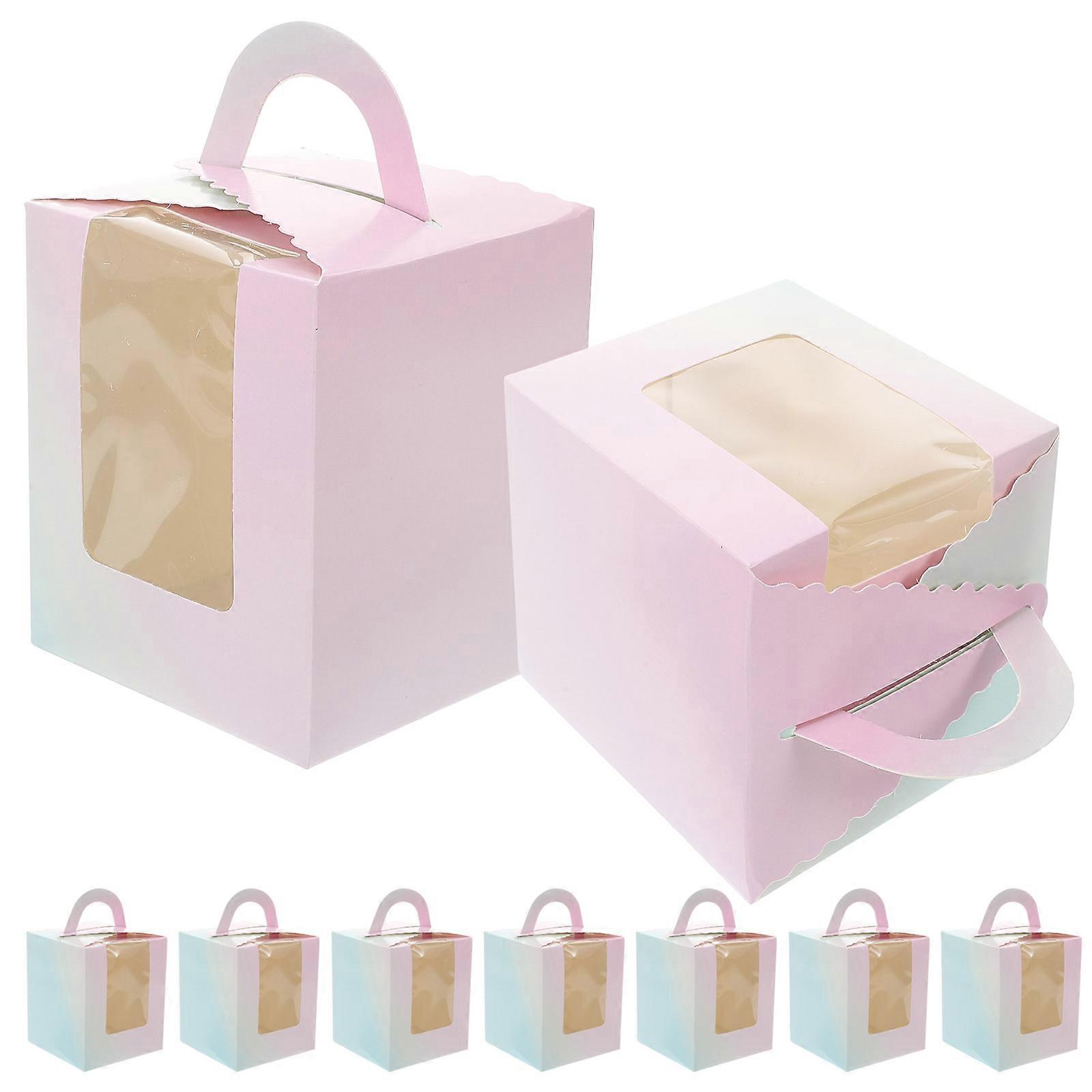 Pastry Boxes Protective Packaging Small Cake Wrapping Boxes Multi-Color Gradient 15.50X9.50X9.50CM Portable 50Pcs