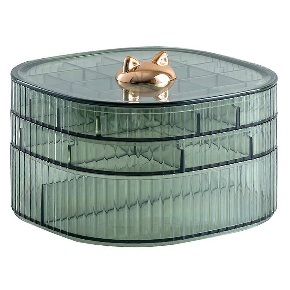 Stackable 3-Layer Jewelry Storage Organizer 5Pcs Container Ideal For Rings Earrings And Trinkets In Elegant Green Design