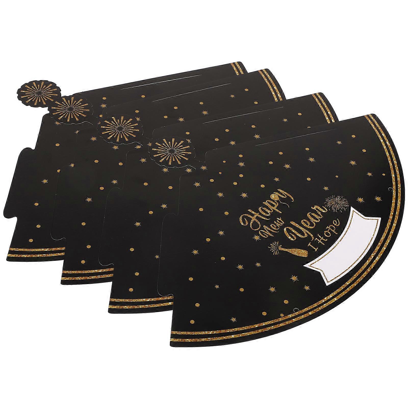 New Year Paper Hats Cone Hats for Party Use 12Pcs Black