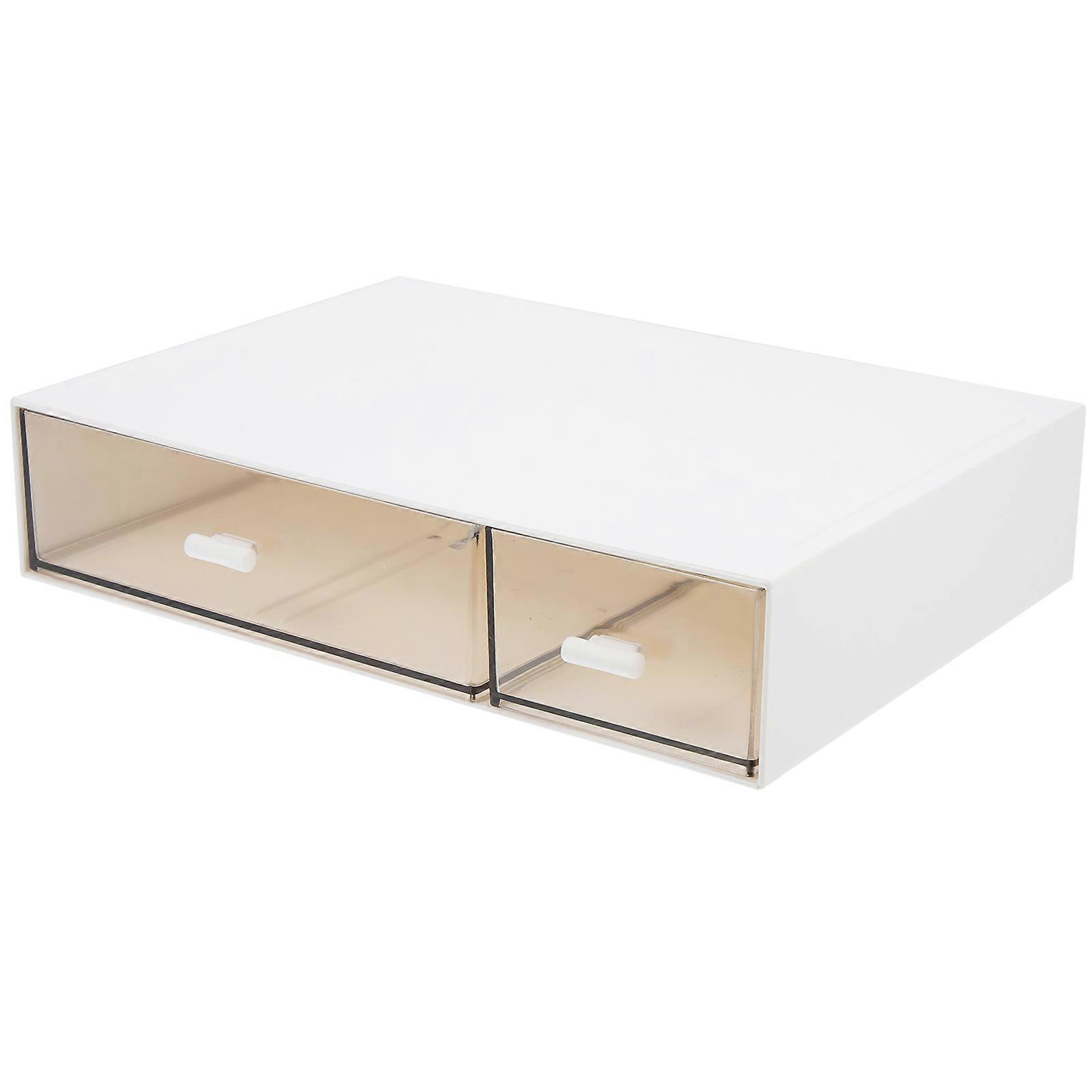 Practical Desktop Organizer Double-Grid Storage Box for Home Use 2Pcs