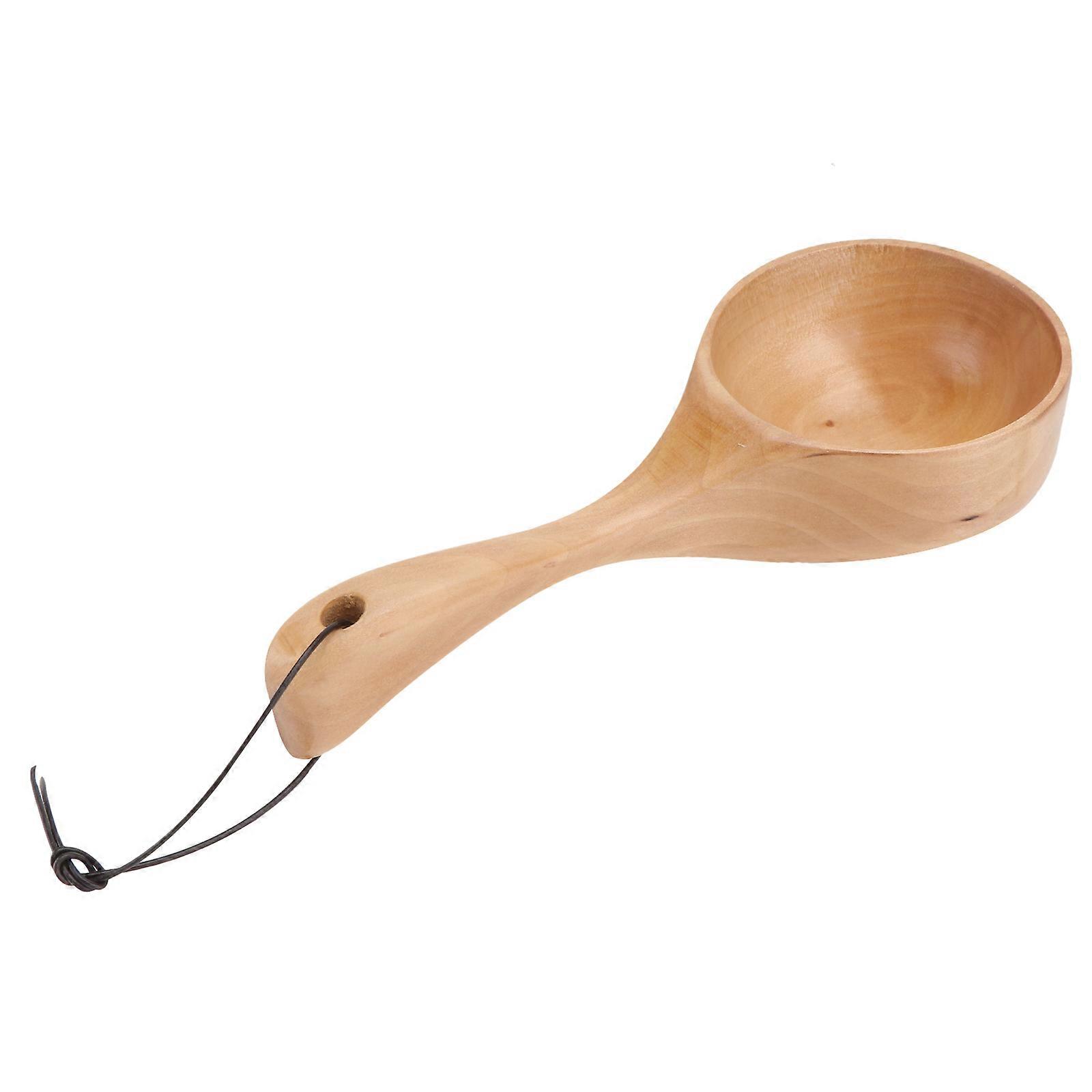 Wooden Water Ladle for Serving Soup with Solid Wood Handle