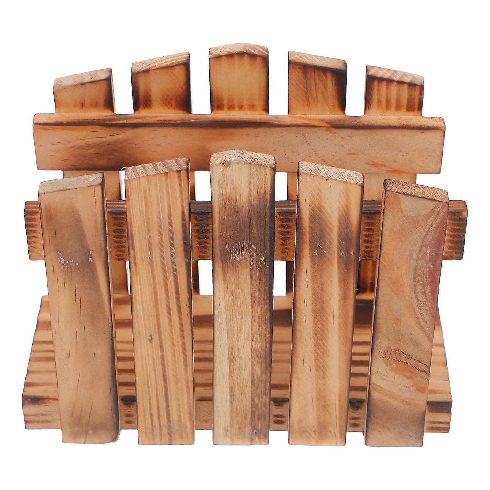 Rustic Wooden Napkin Holder for Kitchen Use 4Pcs Set