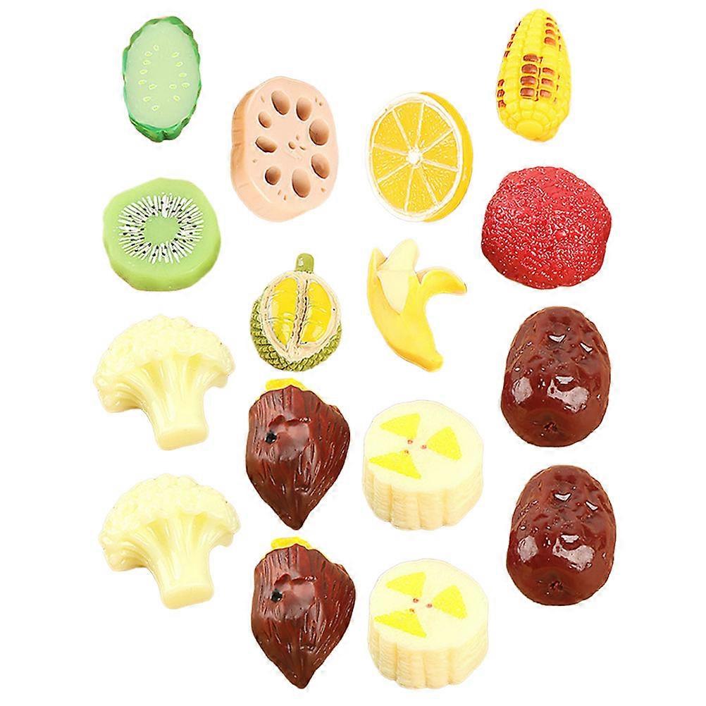 Resin Small Fruit for Decoration Miniature Vegetable Models for Decor 90Pcs