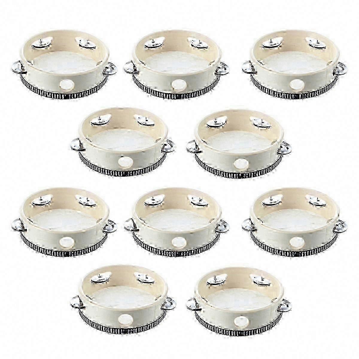 10 Pcs Musical Tambourine Round Percussion Drum Set