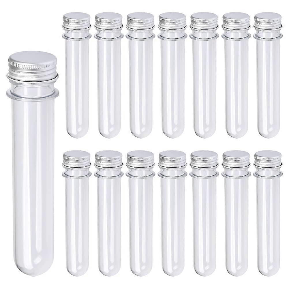 30 PCS 40ML Plastic Test Tubes with Screw Caps Reusable Transparent