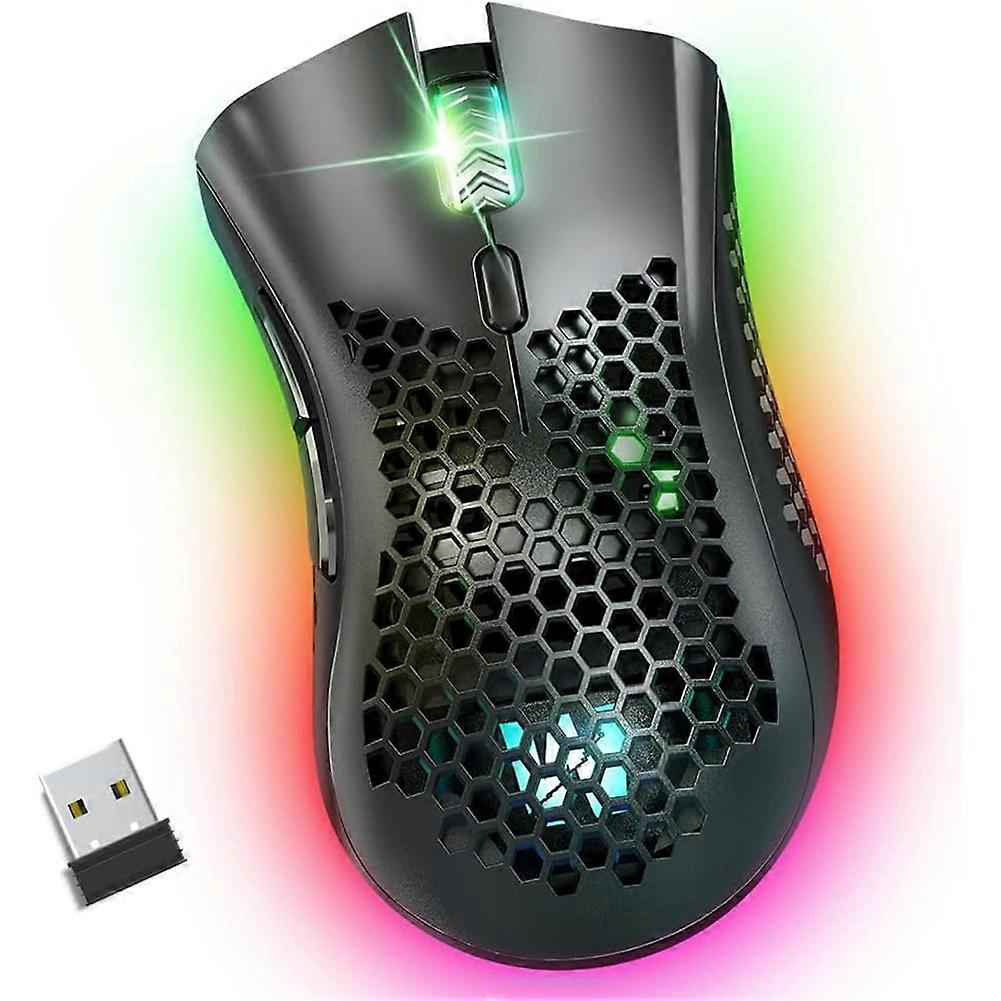 Wireless Mouse Esports Computer Mice USB with Honeycomb Shell
