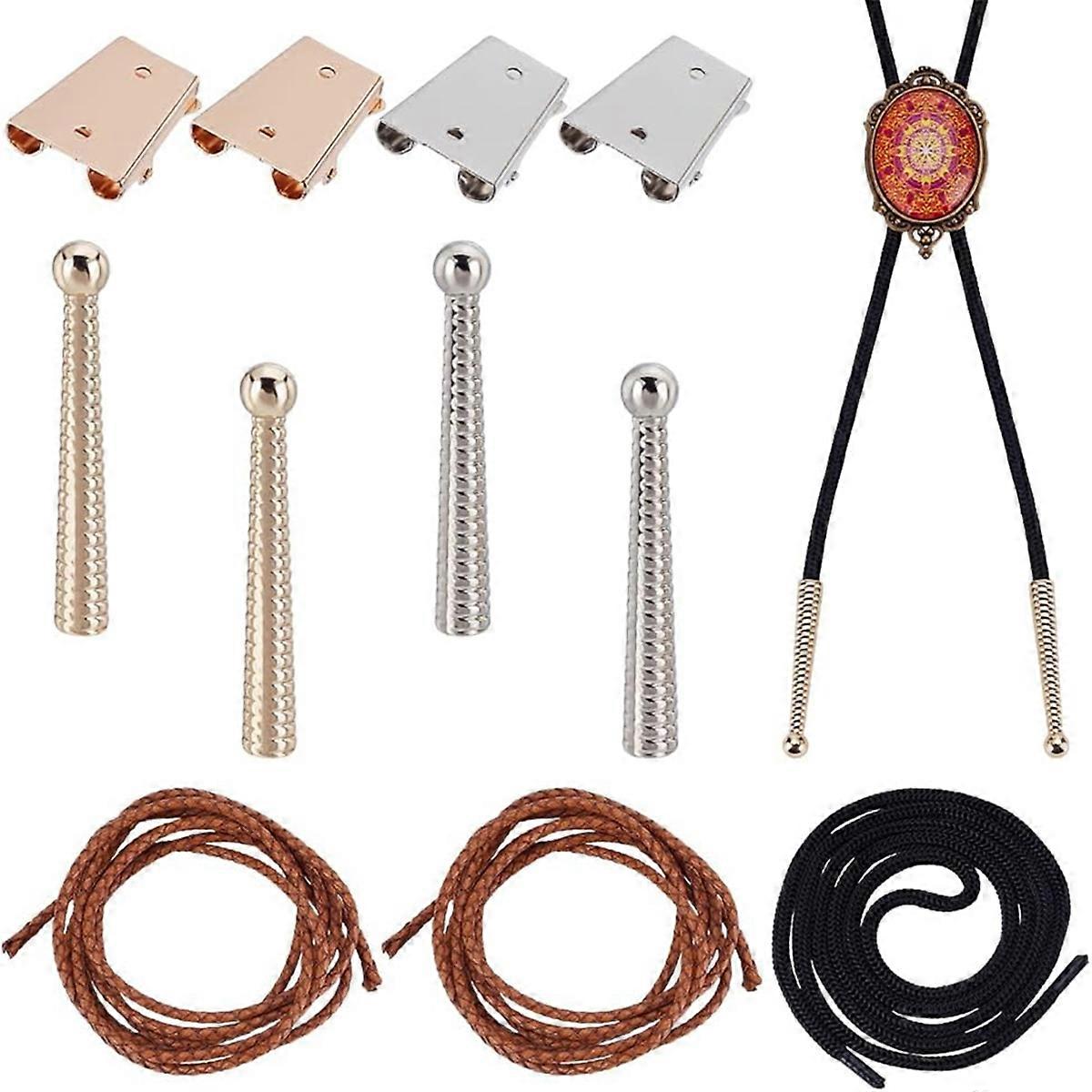 11PCS Tie Tips Replacement End Caps, Colorful Bolo Tie Making Kit