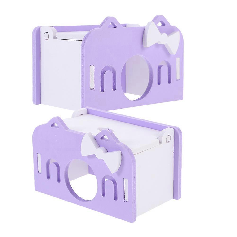 Hamster House Plastic Hideout for Pet Use 6Pcs Durable Lavender PVC