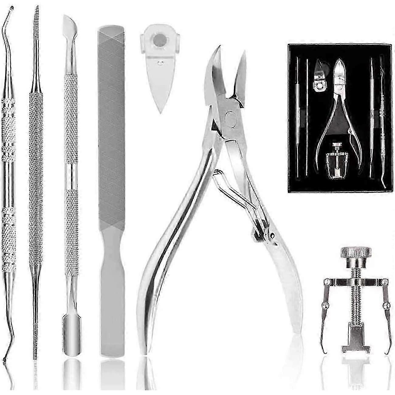 Ensemble de 7 coupe-ongles incarnés en acier inoxydable