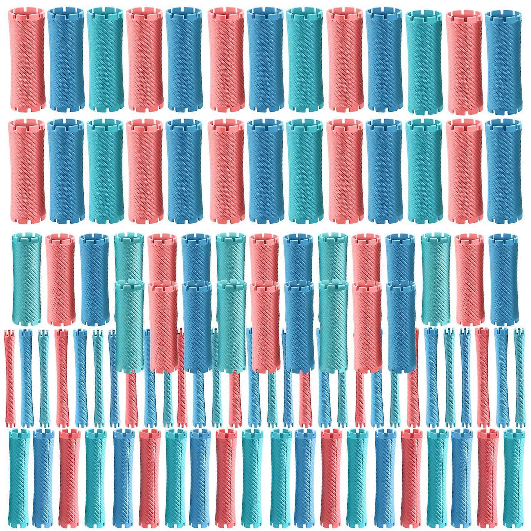 100Pcs/Set 10 Sizes Plastic Curlers Rollers Wave Fluffy Corn Styling