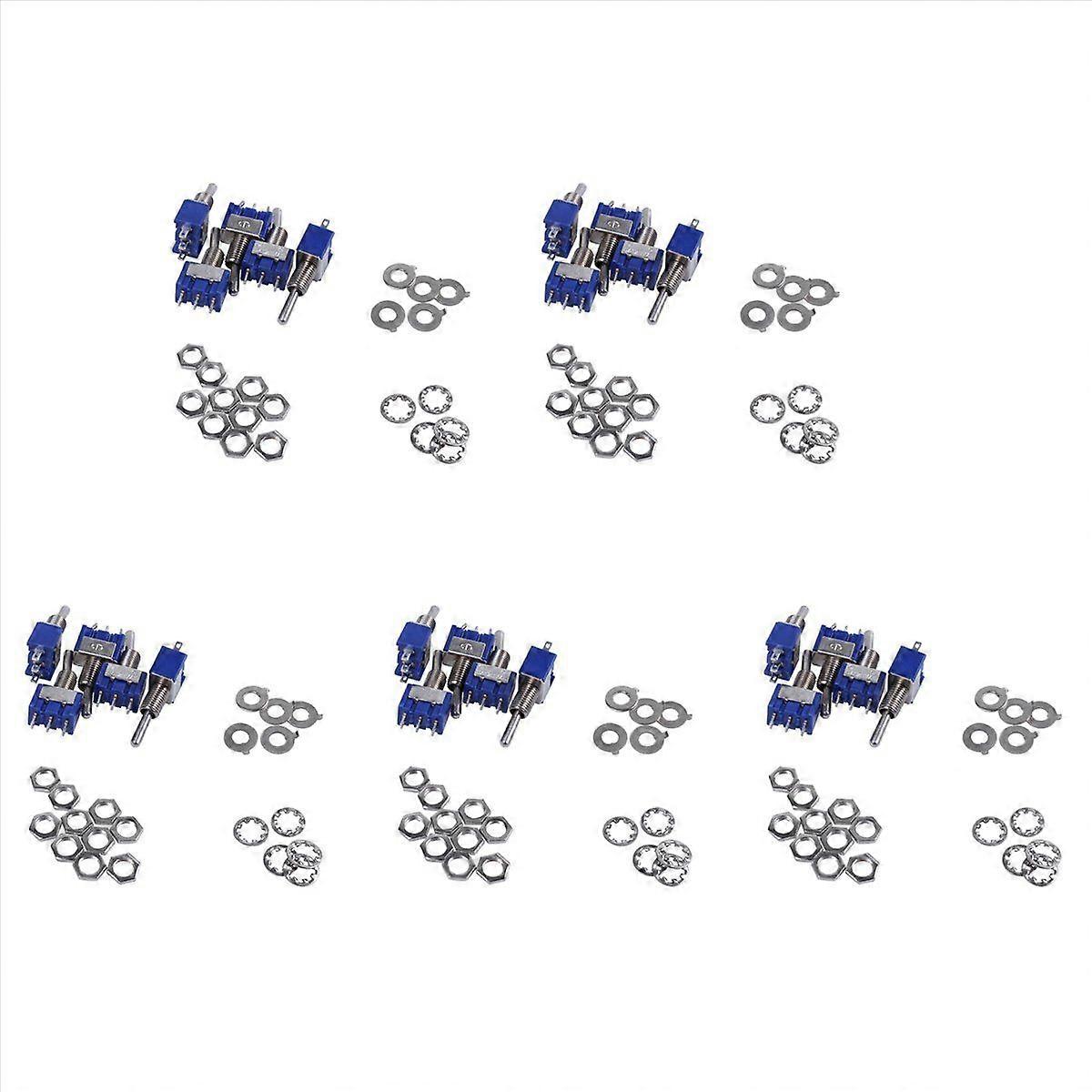 5 Pcs AC 3A/250V 6A/125V Mini 2 Position Latching Toggle Switch