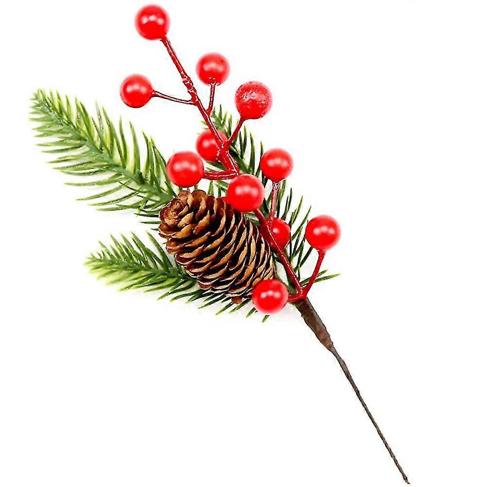 2025 Christmas Simulation Pine Cone Branch Snowflake Berry Tree Branch Holiday Decoration Simulation Plant