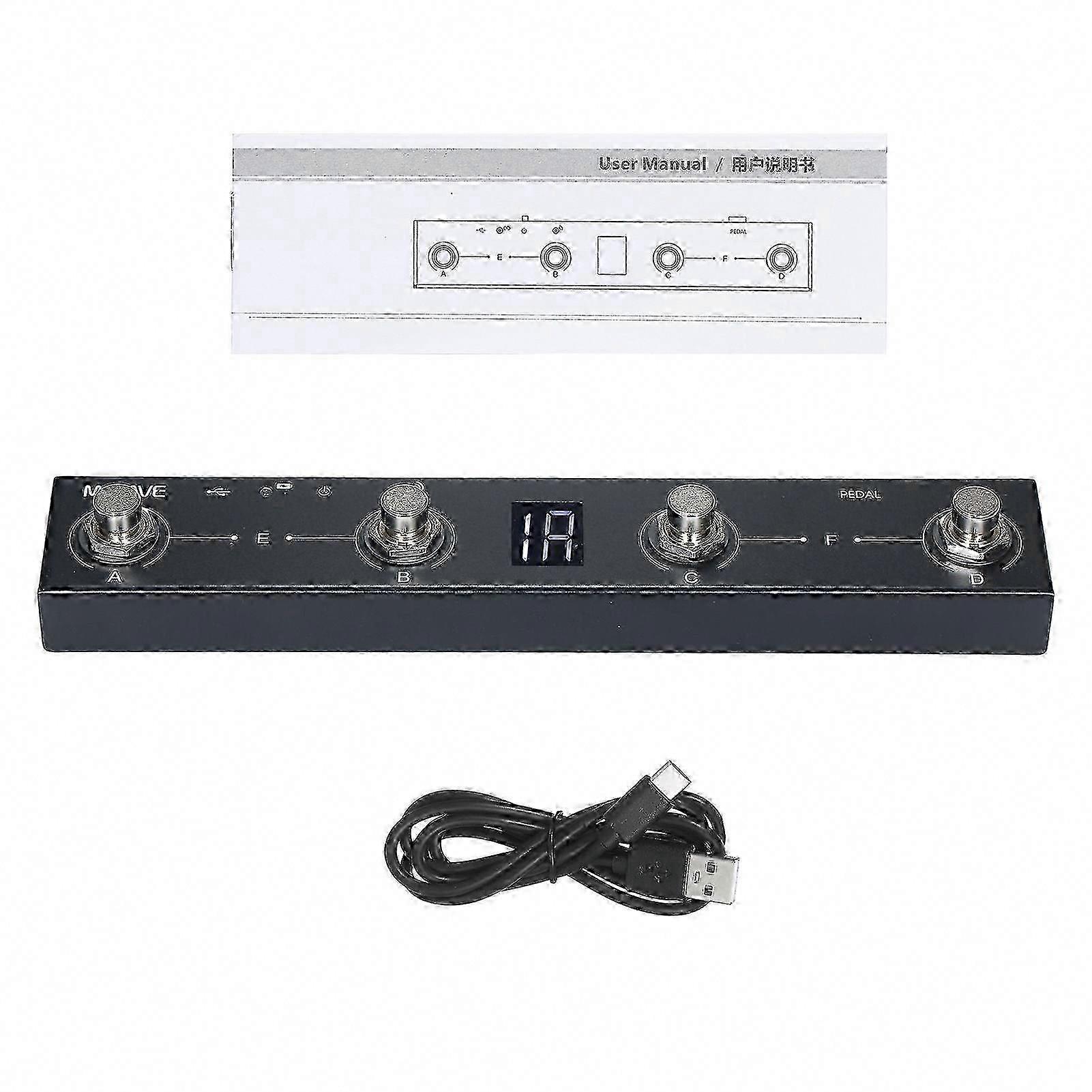 M-VAVE Chocolate BT Kabelloser MIDI-Fußcontroller, wiederaufladbar, 4 Tasten, tragbar, APP-Steuerung