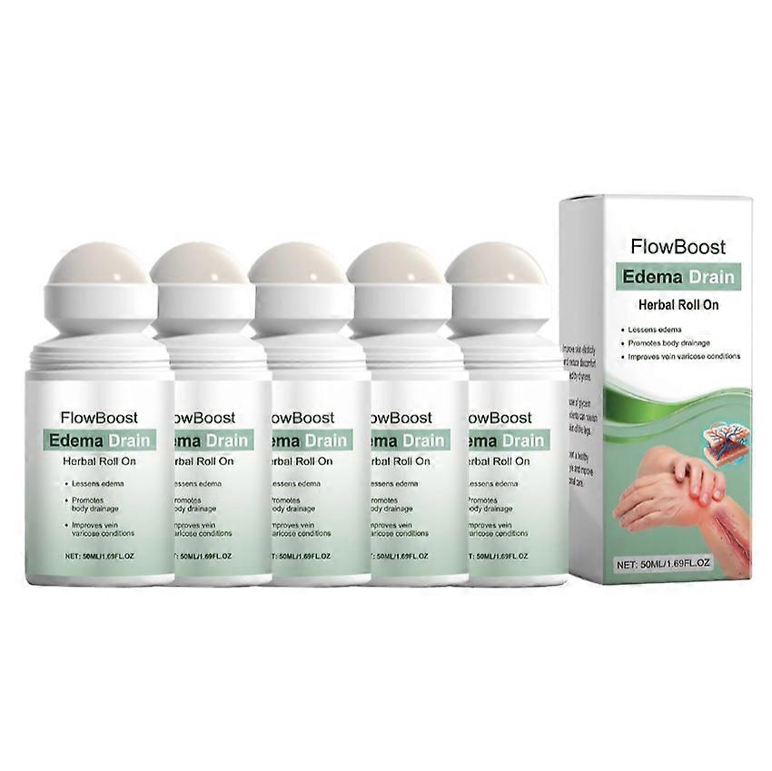 1-5x FlowBoost Edema Drain Herbal Roll On-Reduce Swelling,Improve Varicose Veins