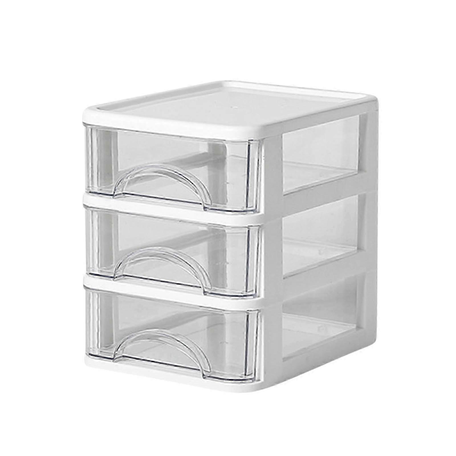 25-26 Desktop Storage Box, Transparent Plastic Mini Drawer for Stationery Organization