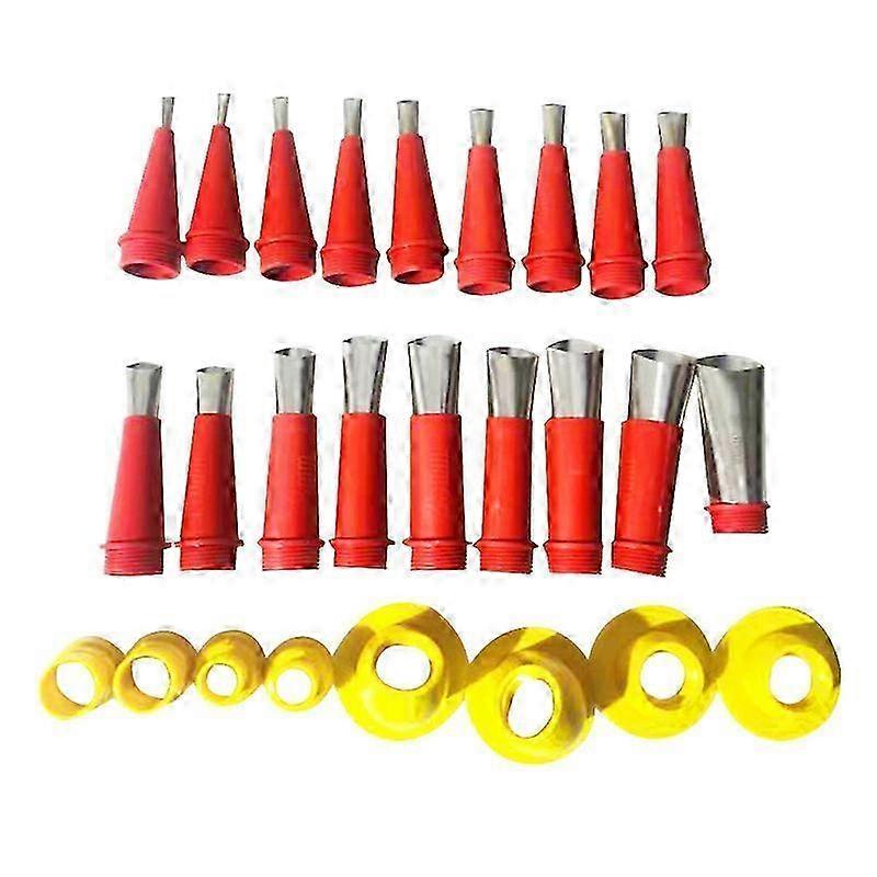 Caulking Finisher Kit 18 Pcs Stainless Steel Caulking Nozzle Applicators with 8 Connection Bases for