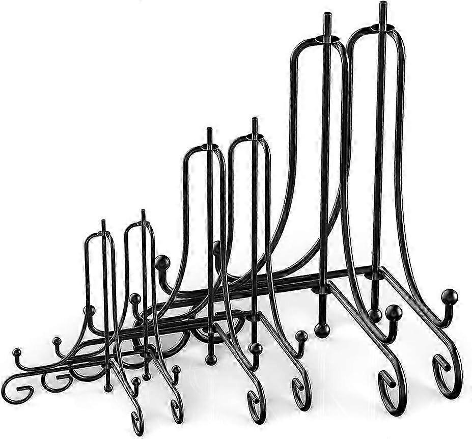 6 Pack Iron Display Stand, Iron Display Stand, Iron Easel Plate Holder Stand for Displaying Pictures, Plates, Books and Art 26s