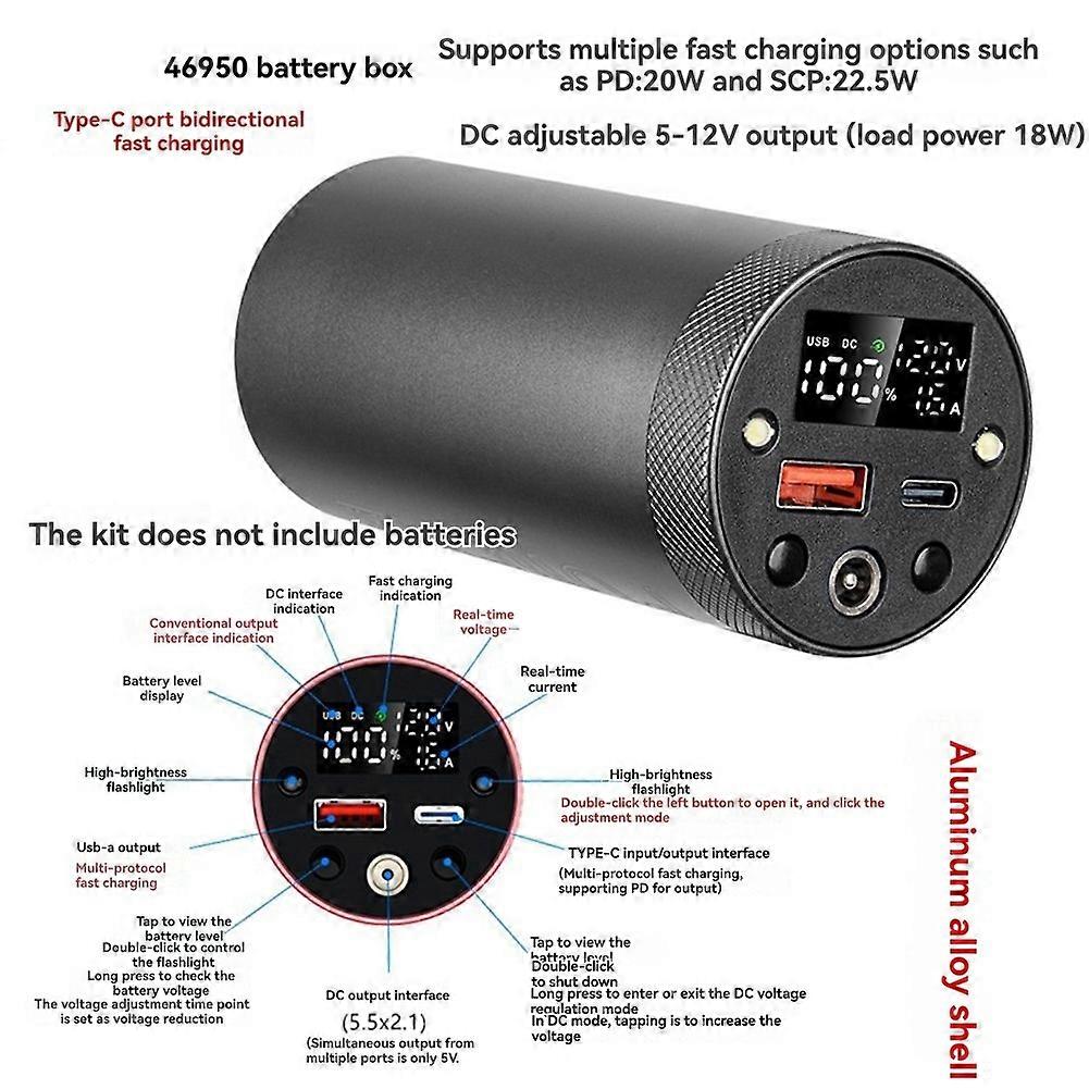 20W DC5-12V 46950 Battery Case Battery Shell Housing Box No Welding Need Easy Assembly Dependable Power Solution 40JB A