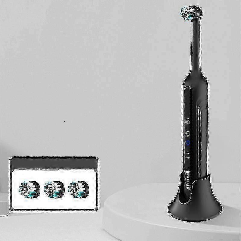 طقم تنظيف أسنان بالفرشاة ، فرشاة أسنان كهربائية صوتية للكلاب ، مزيل البلاك والجير ، 3 رؤوس فرشاة (أسود) جي