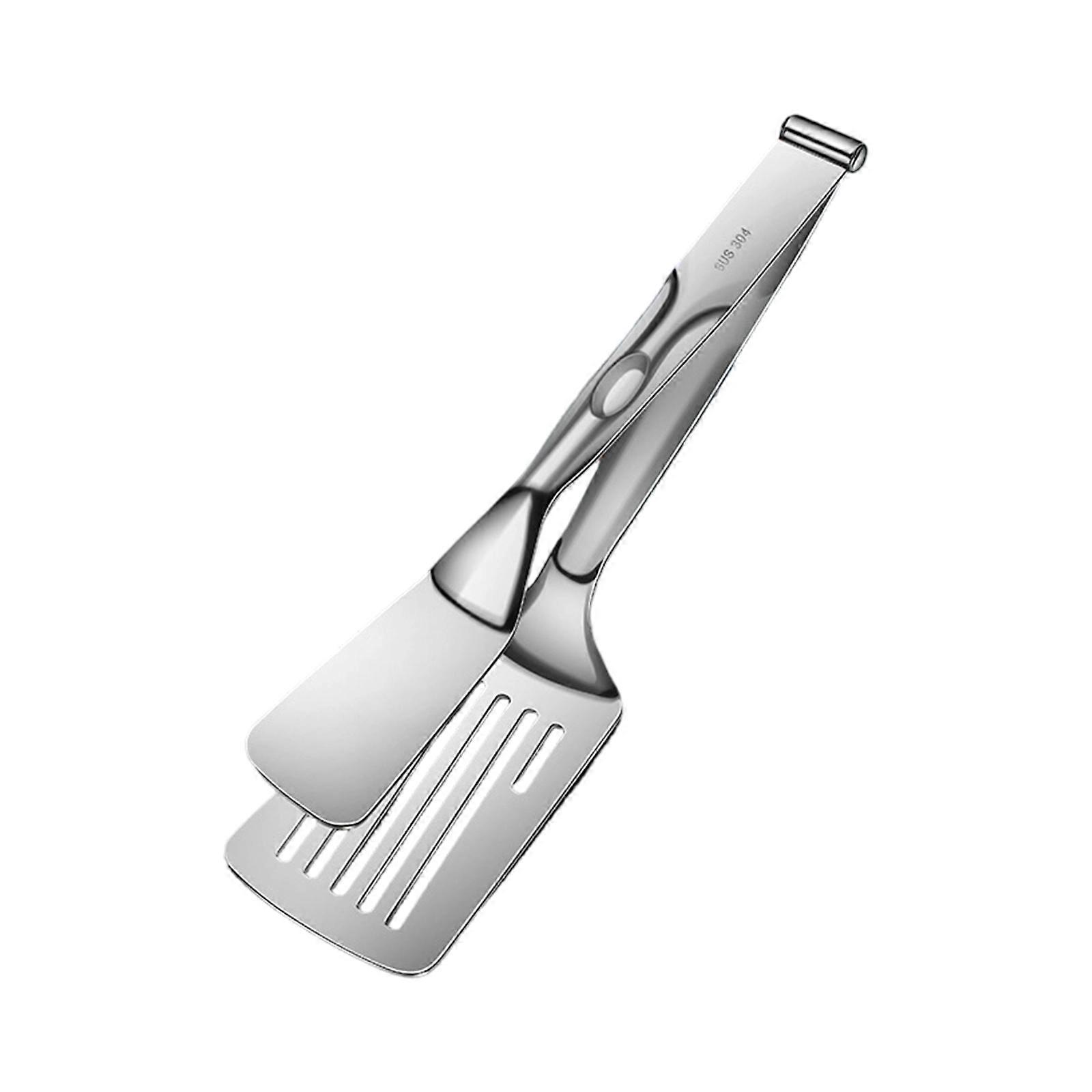 Stainless Steel Serving Tongs with Ergonomic Handle Heat Protections Design For Steak Pancake Handling Multicolor