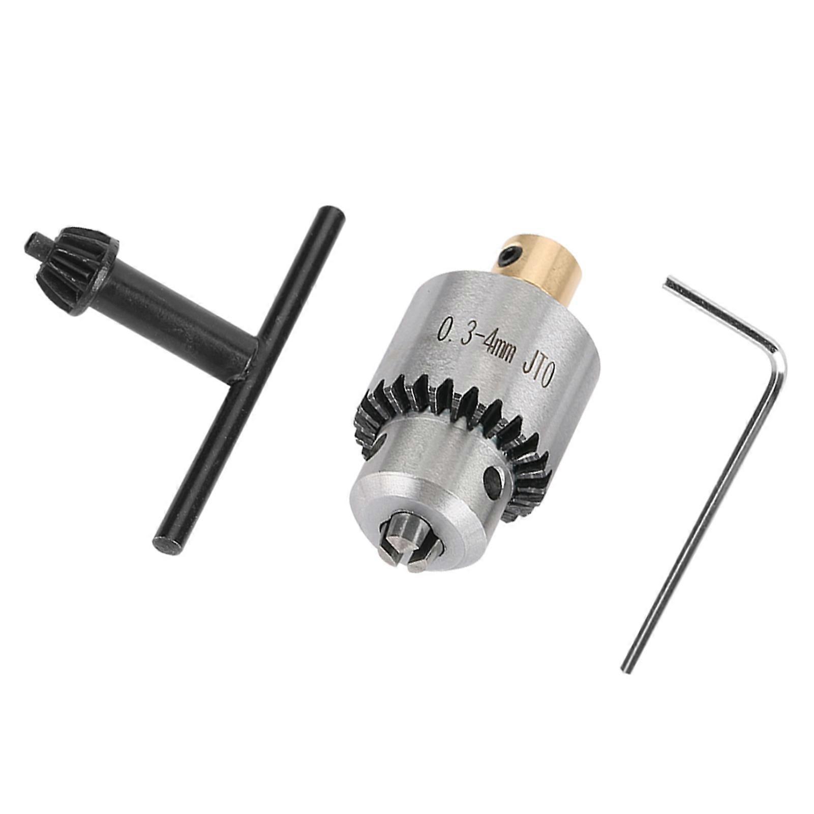 Micro 0.3-4mm JTO Taper Mounted Drill Chuck and Wrench with Chuck Key for Lathe Electric Drill