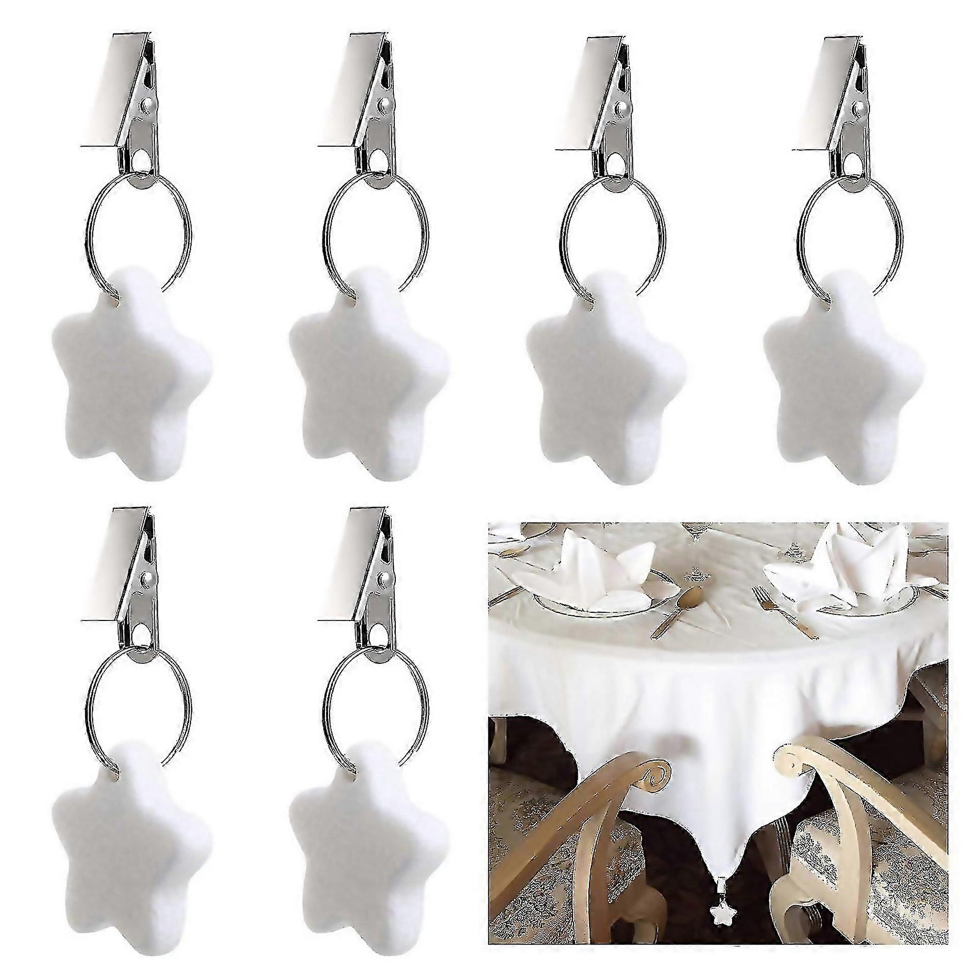 For Tablecloth Weights Clips 6pcs Tablecloth Weights Fivepointed Star Shape Cloth Weights Metal Clip