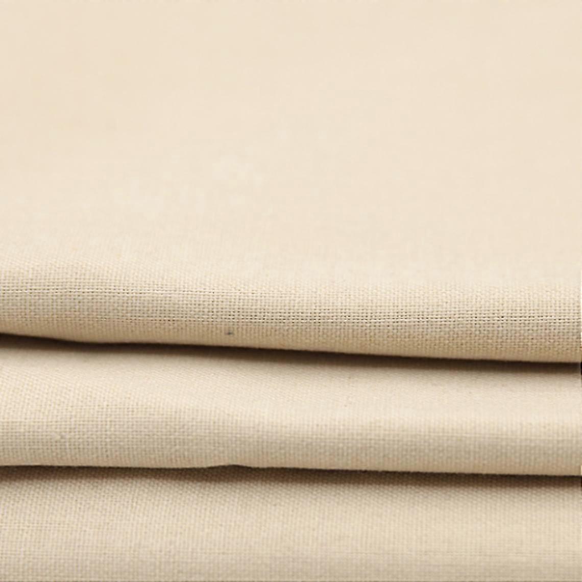 Solid Color Cotton Fabric Handmade Sewing Craft Patchwork Cotton Linen Beige