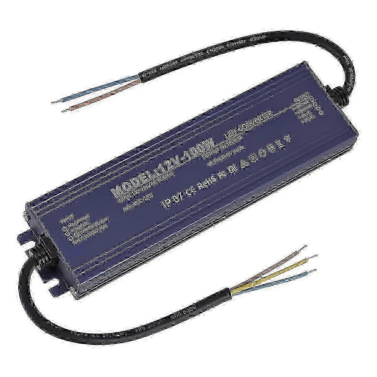 12v Led Driver Ip67 Waterproof 12v 100w Power Supply Transformer 100-264v Ac To 12volt Dc Low Voltage Output,for Light