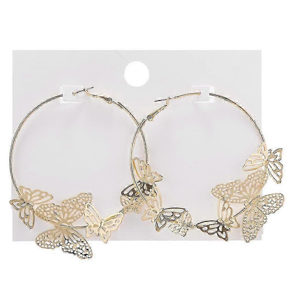 Pendientes Butterfly Big Circle Alloy Ear Studs para ceremonia-mxbc