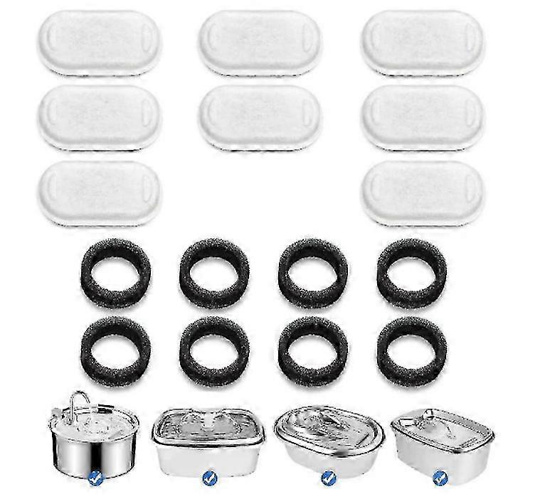 Automatic drinking fountain for cats with 108oz capacity and LED