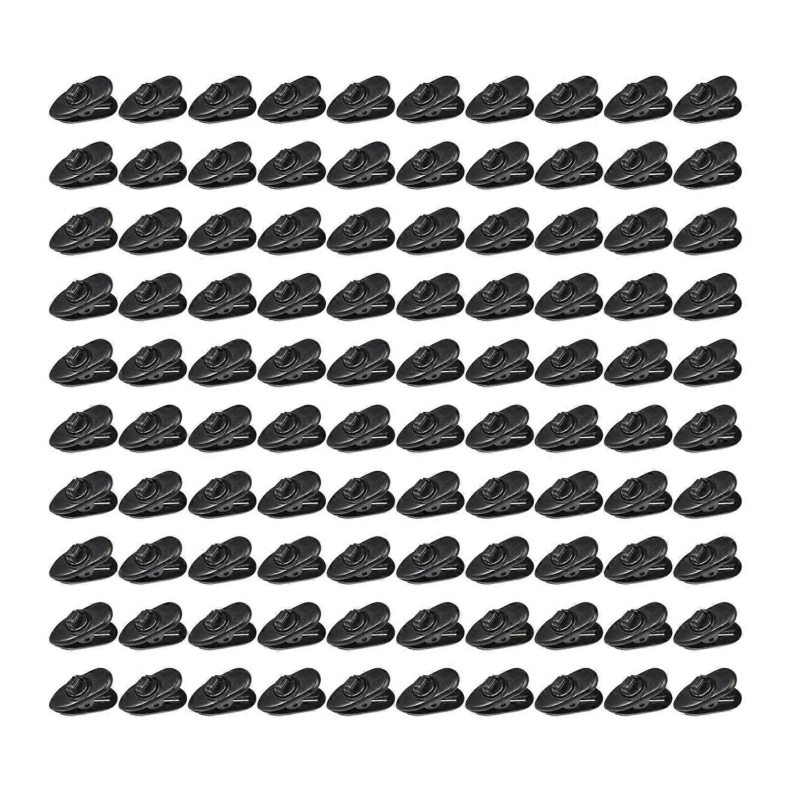100x Clips for Earphone Wire Headphone Mount Cables Clothing Holders Black