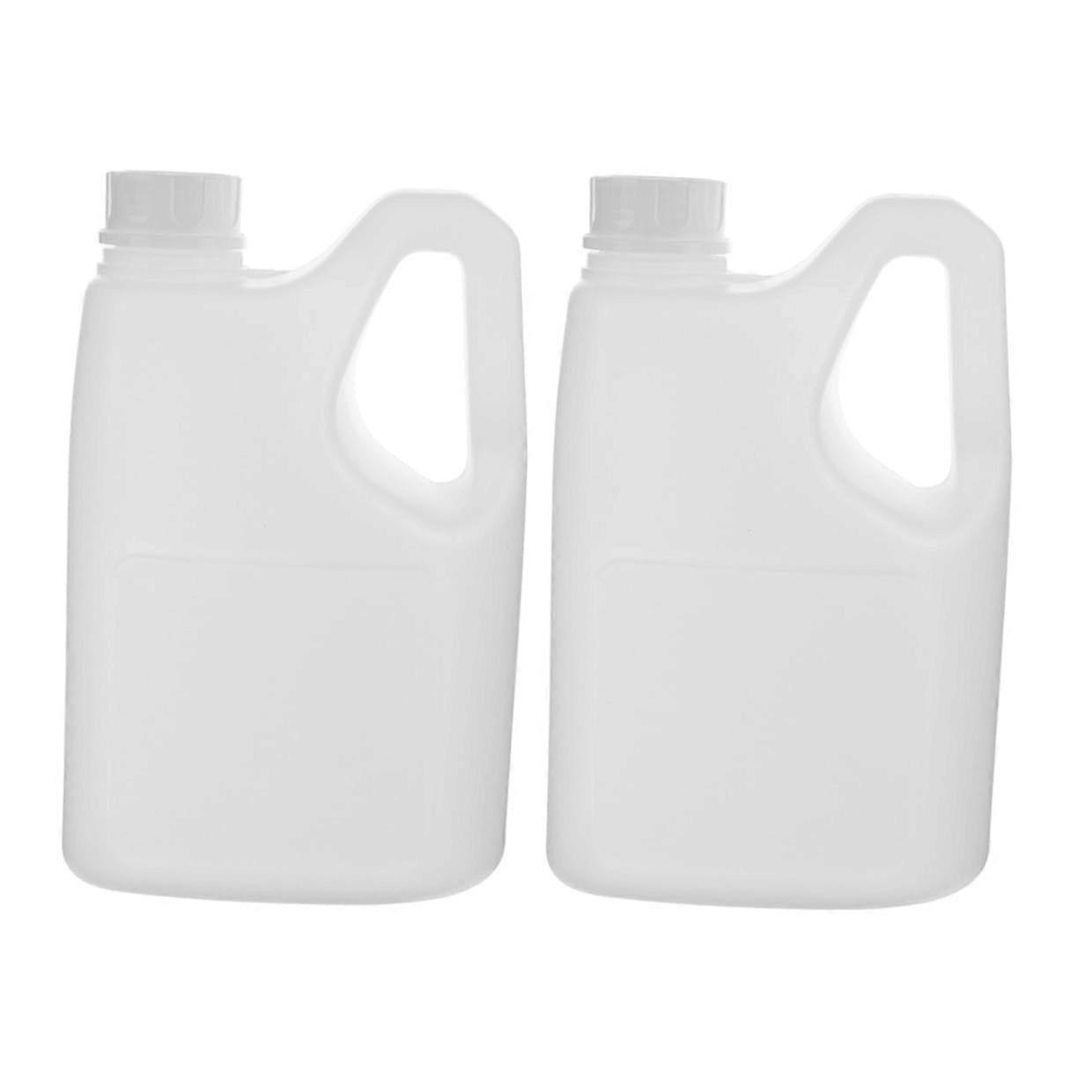 2pcs Reusable Plastic Juice Bottles With Ergonomic Handle, Wide Mouth Food Storage Containers For Syrup Honey Liquids