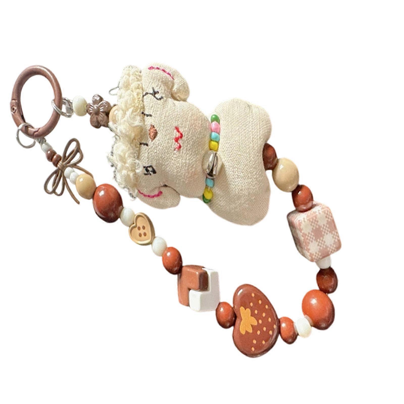 Unique Sheep Keychain With Heart Detail PVC Crafted Portable Keychain For Travel Office Multicolor