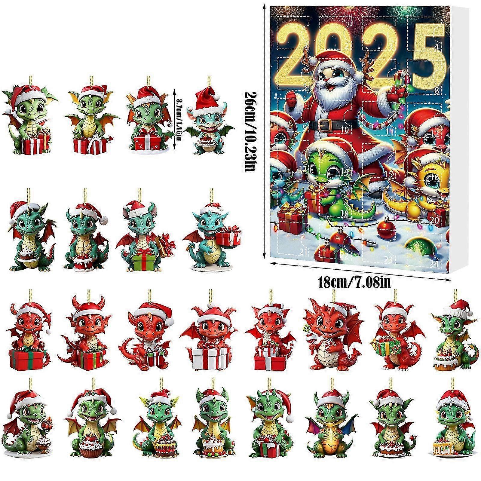 Christmas Tree Calendar for Countdown with 24 Day Ornaments