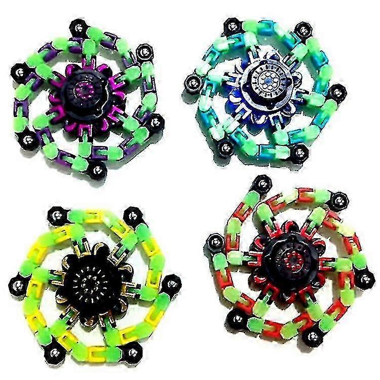 4pcs,diy Deformable Robot Fingertip Toys ,decompression Spinner,deformable Creative Mechanical Gyro Toys,stress Relief Mechanical Chain Toy Easter Bas