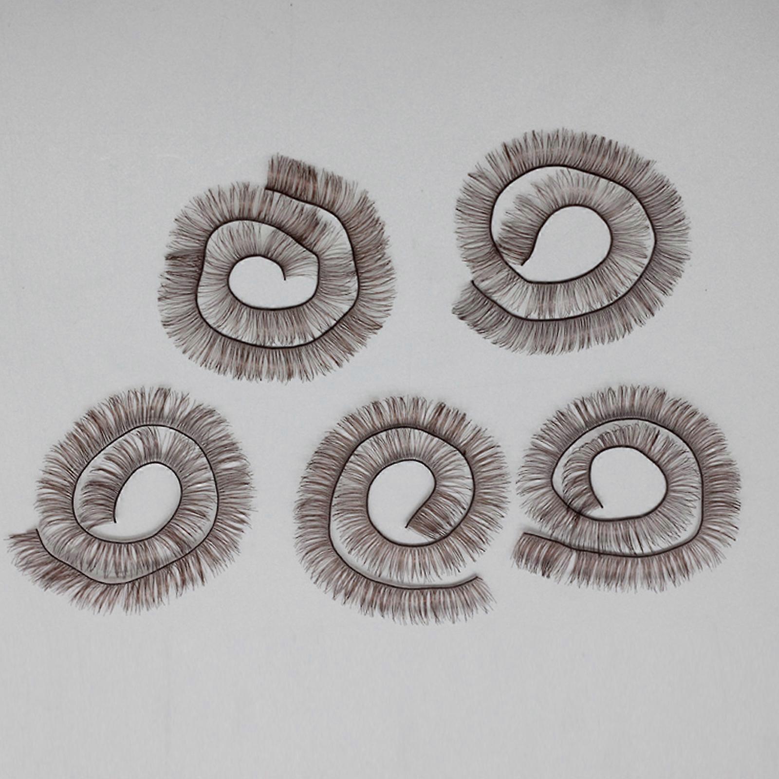 5PCS Doll Eyelashes Craft Kits Soft Nylon Realistic Looking Easy Application Eyelash For Customizable Doll Accessories  brown
