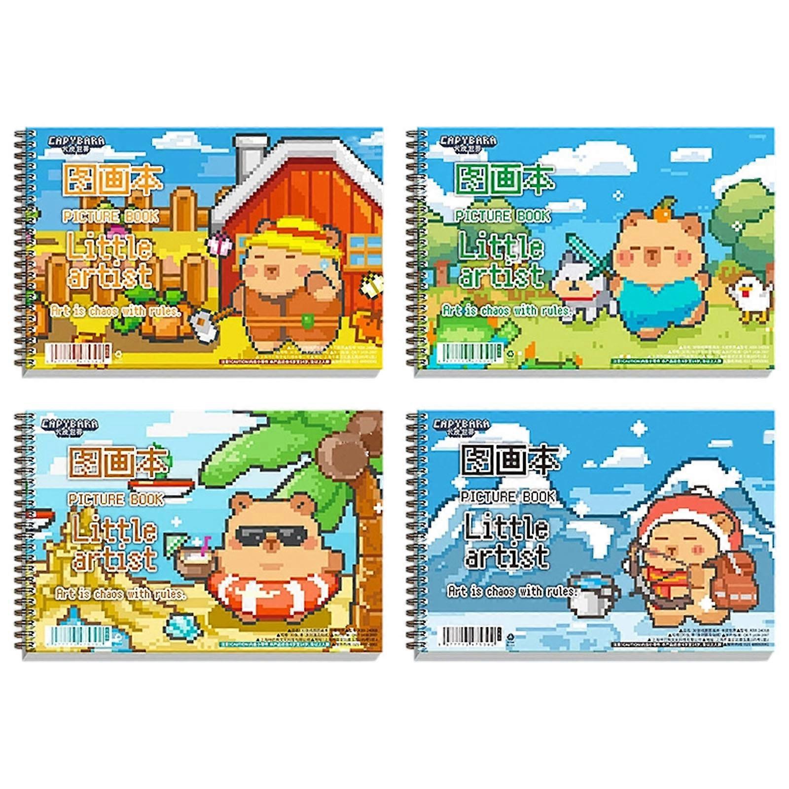 4pcs Blank Art Journals Sketchbook Drawing Pad For Outdoor Sketching Classroom Use  50 Sheets Each Book Multicolor