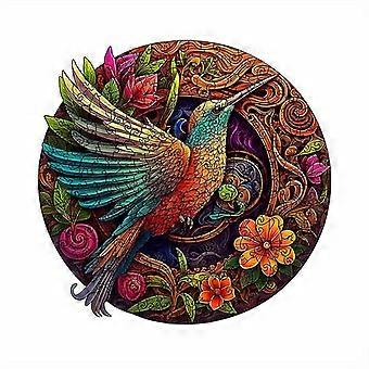 Hummingbird Disc Wooden Colorful Jigsaw Puzzle Alien Shape Animal Jigsaw Puzzle Adult Stress Relief Super Difficult Educational Toys Birthday Holid 26