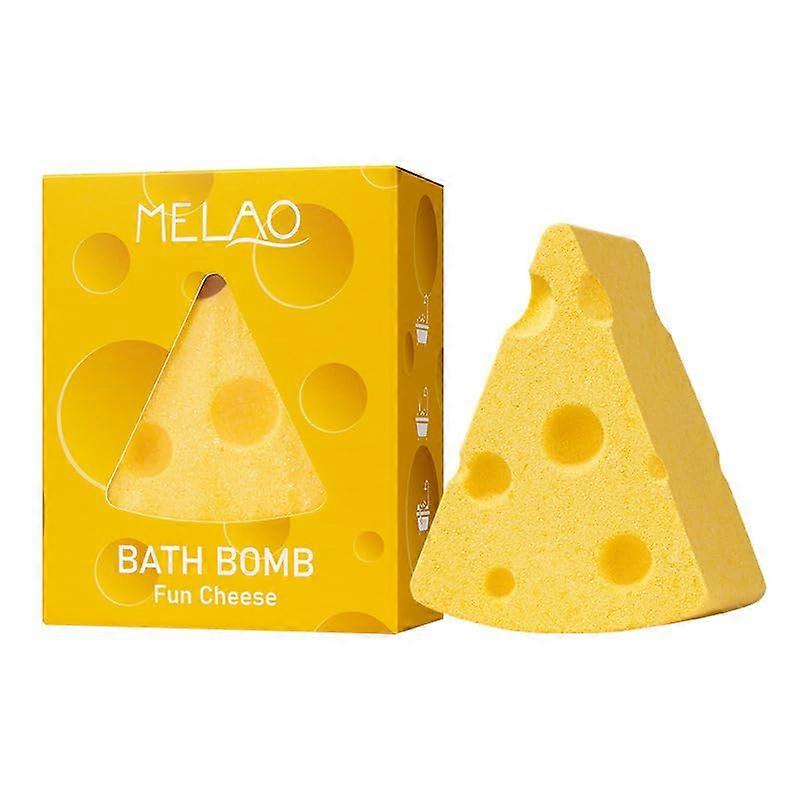 Bath Bombs Set of 4 Cheese Shape 80g with Shea Cocoa Butter and Essential Oils for Relaxing Spa