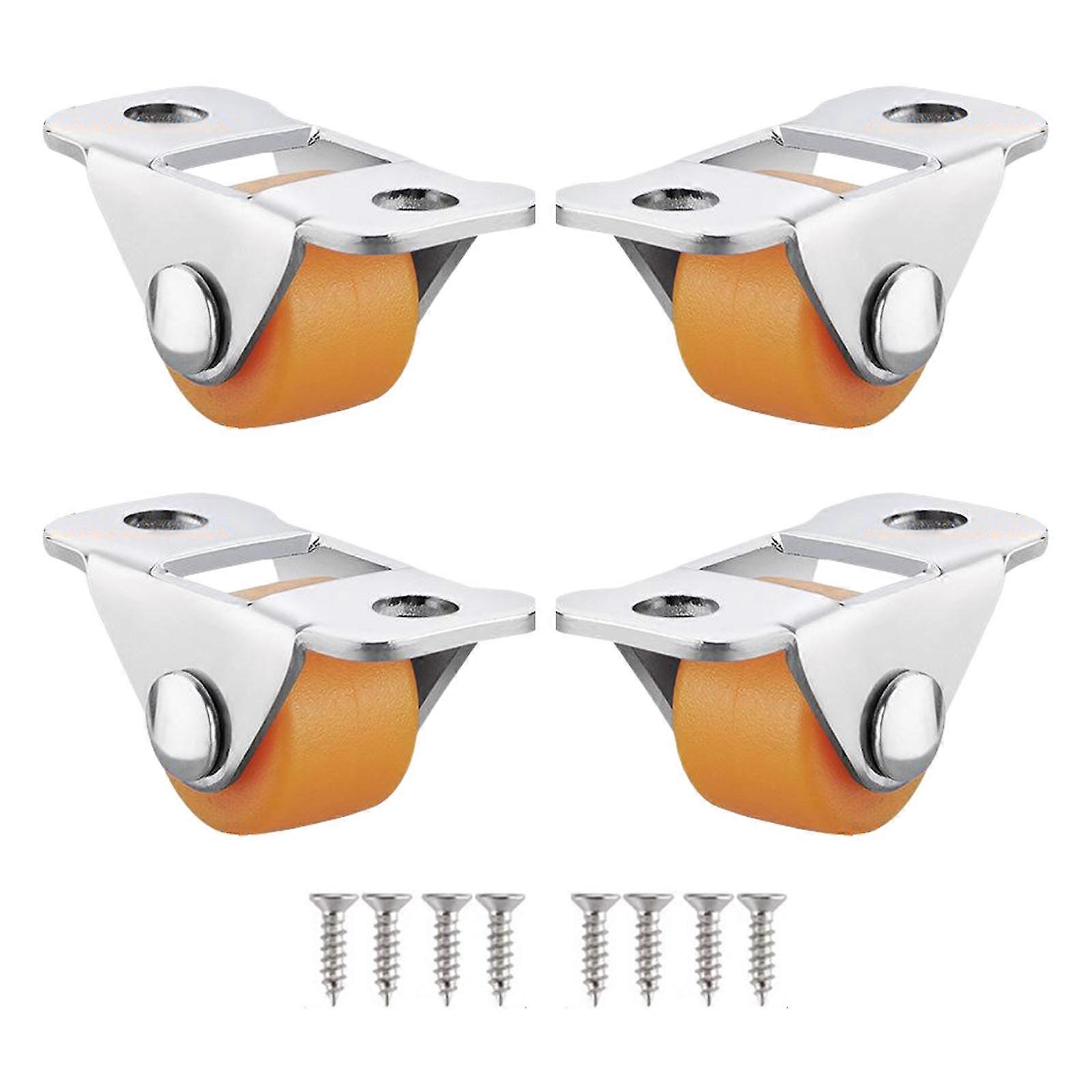4pcs Small Furniture Rollers with Strong Load Capacity Rubber Wheel  Upgrades for Easy Relocation Of Tables & Cabinets  Orange