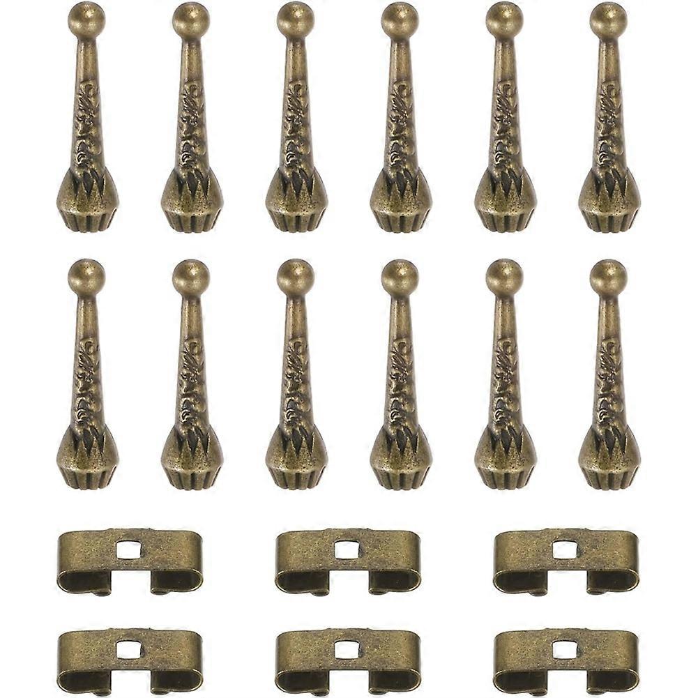 18 Pcs Bolo Tie Kit, Alloy Bolo Tie Tips Replacement End Caps and Slides Clasps Findings for Clothes Decor DIY Crafts B