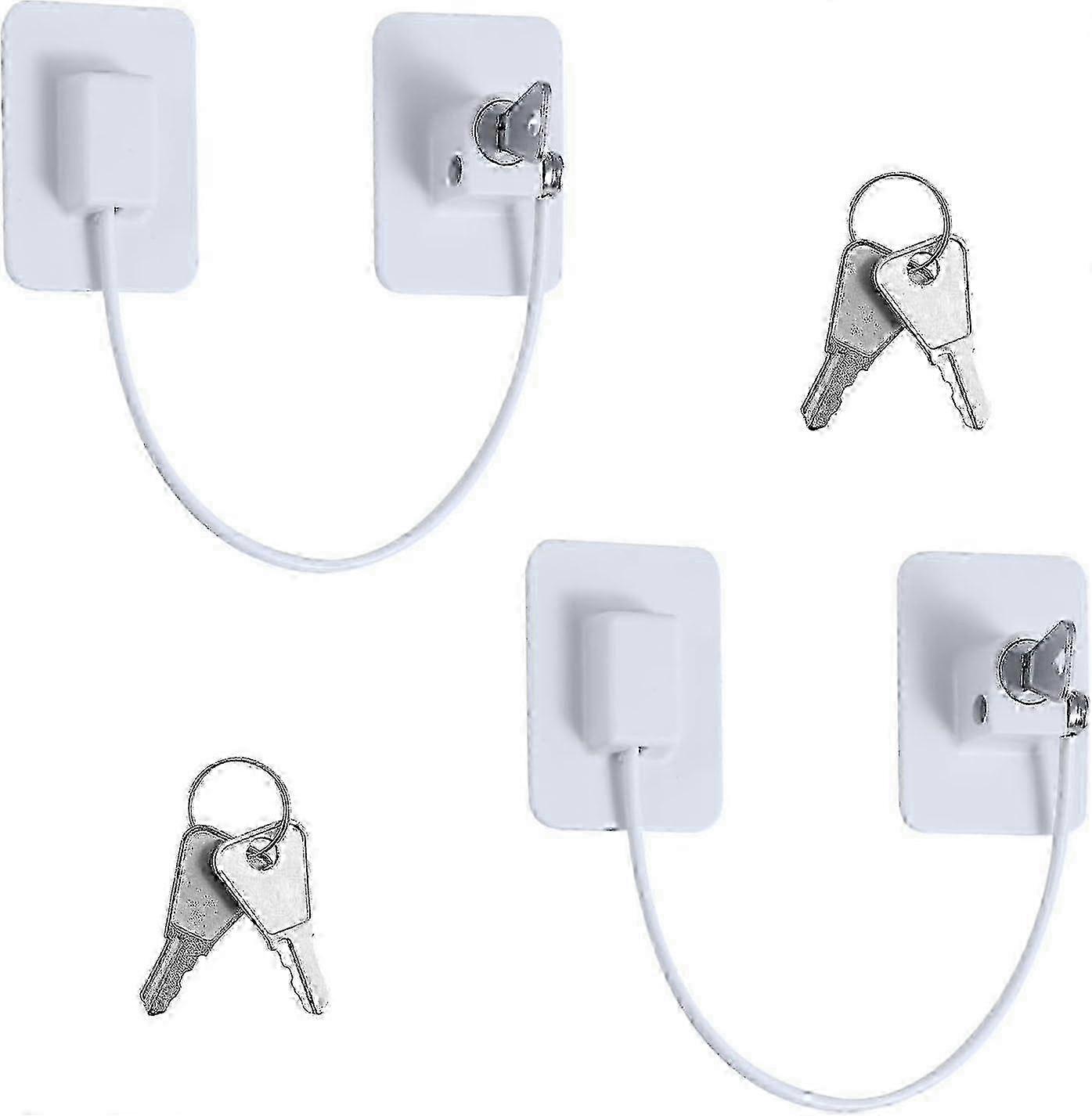 4-Key Child Window Locks for Safety with Strong Adhesive Suitable for Cupboard Drawer and Washer z
